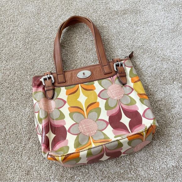 Fossil Key Per Mod Floral Vintage Y2K Tote Bag - Picture 1 of 3